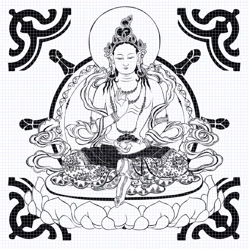 Dessin de Mandala de Bodhisattva
