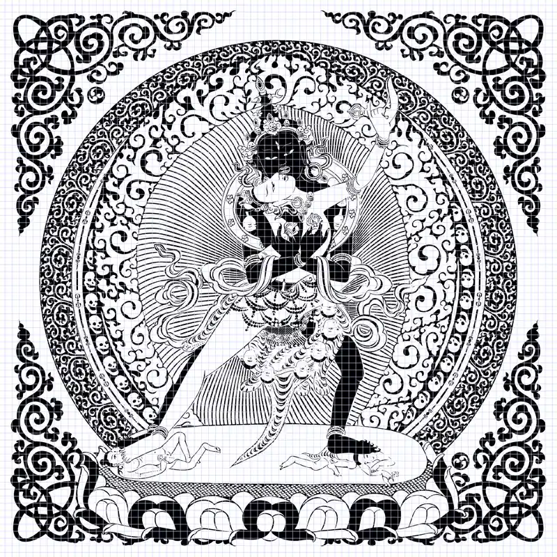 Dessin du Mandala Chakrasamvara