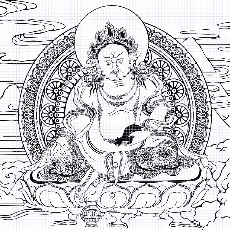 Dessin du Mandala de Jambhala