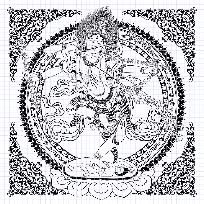 Dessin de la Yogini Kurukulla