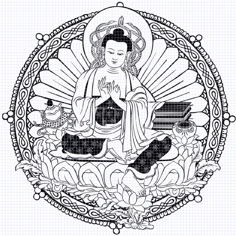 Dessin de Mandala de Vairocana