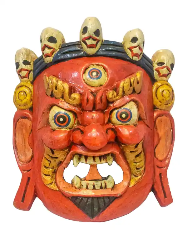 Masque en bois de peuplier Bhairab pour la protection
