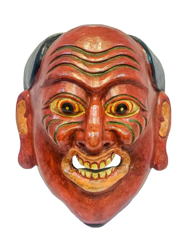 Masque en bois de Vajrayana, suspension murale en peuplier