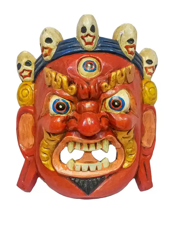 Masque en bois de peuplier Bhairab – Protecteur féroce