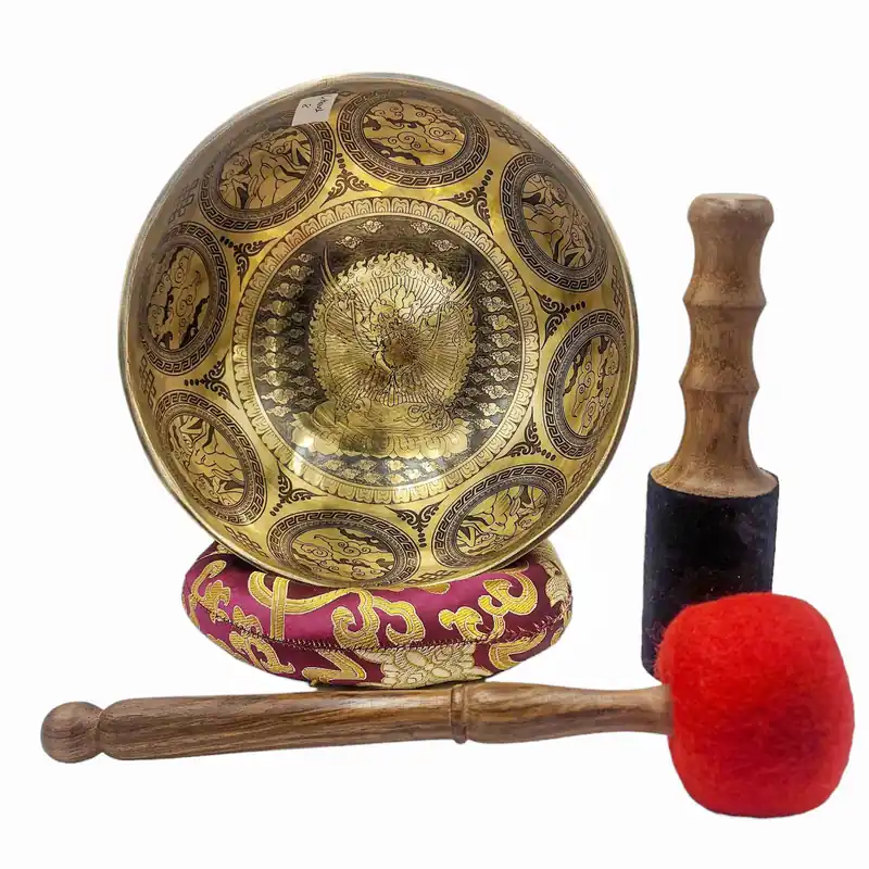Bol chantant en bronze fait à la main – 20 cm