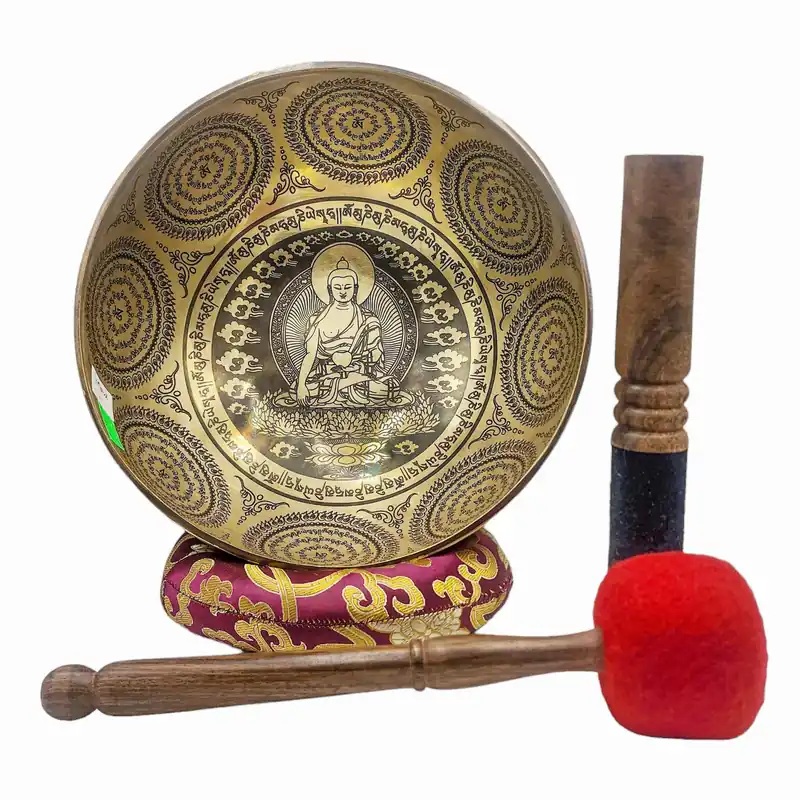 Bol chantant fait main avec le Bouddha Shakyamuni