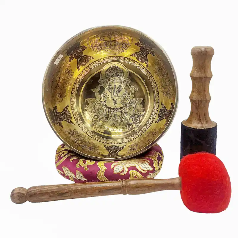 Bol chantant Ganesh en sept métaux de bronze
