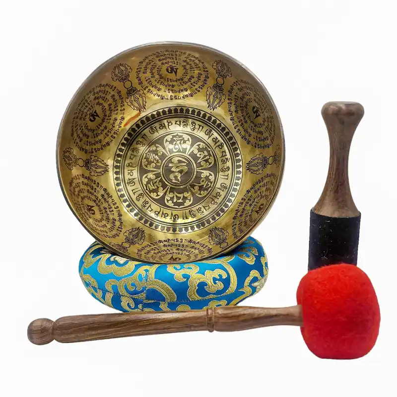 Bol chantant en bronze avec mantra gravé