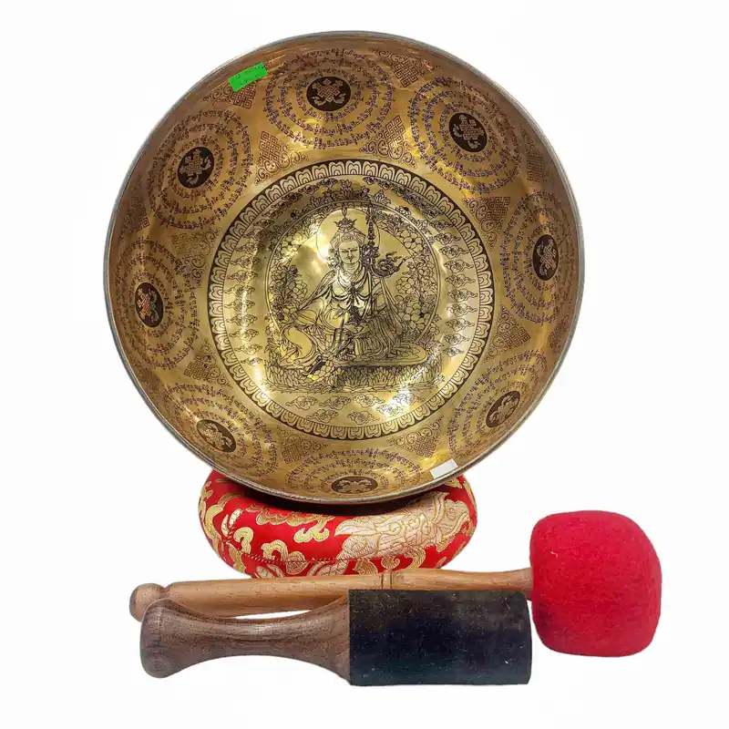Bol Chantant Bouddhiste avec Sculpture de Padmasambhava