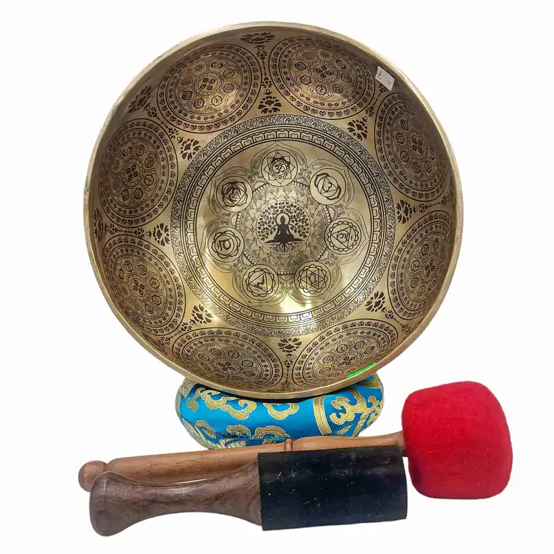 Bol chantant avec homme Yoya, sept métaux en bronze