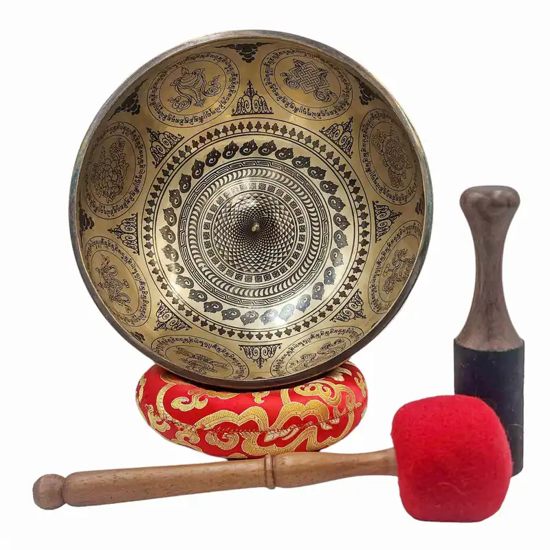 Bol chantant lingam fait main – Sept bronze