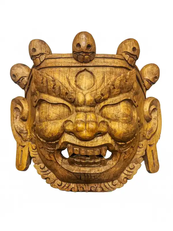 Masque en bois de Bhairav – Gardien du Dharma