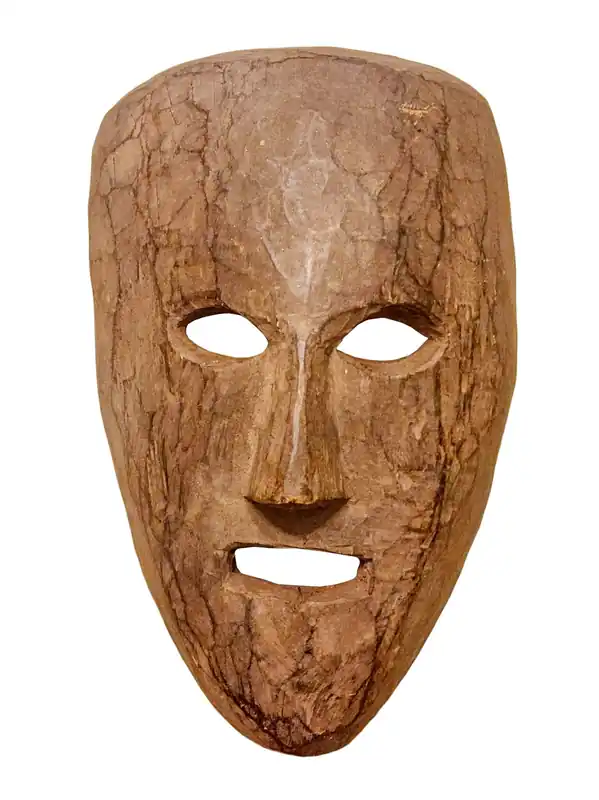 Masque mural en bois de peuplier