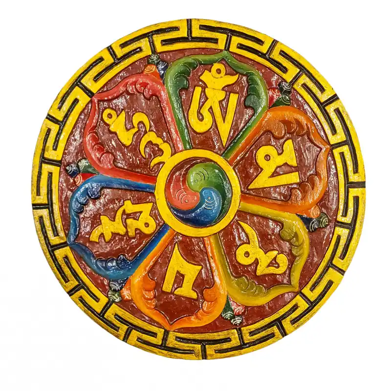Suspension murale en bois tibétain du Vajrayana