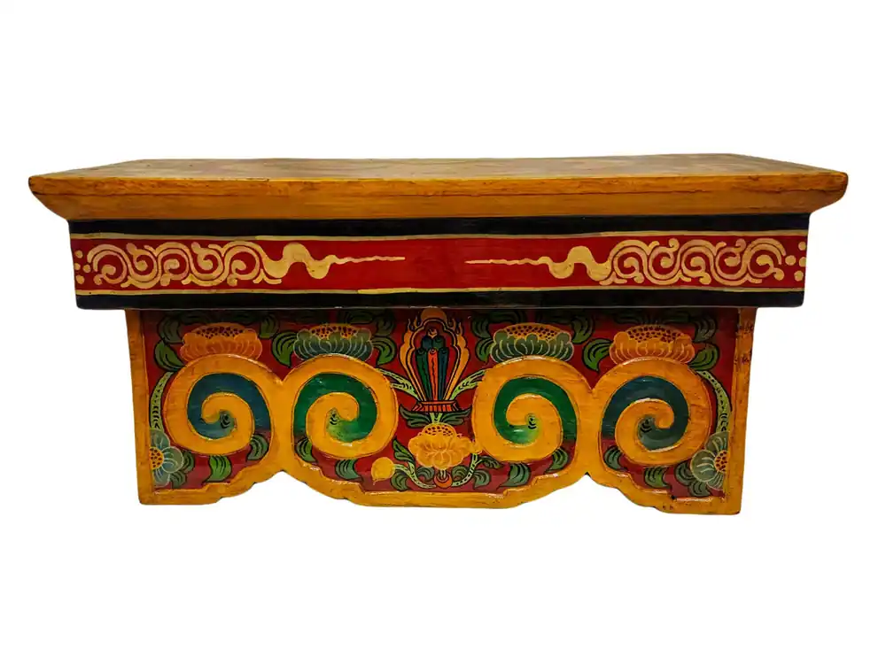 Table pliante rituelle en bois tibétain