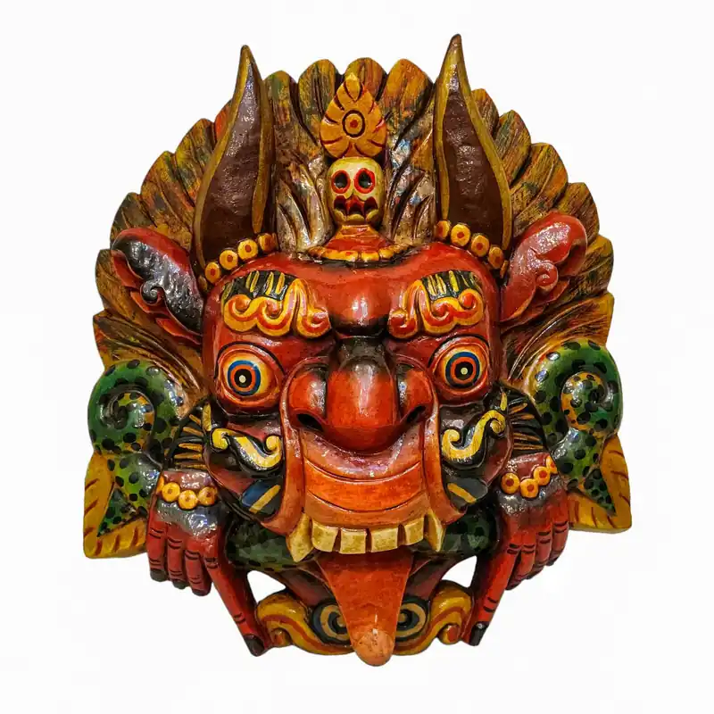 Masque en bois Cheppu du Dieu de la Productivité