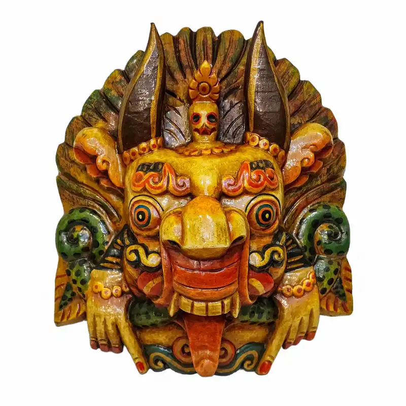 Masque en bois Cheppu du Dieu de la Productivité