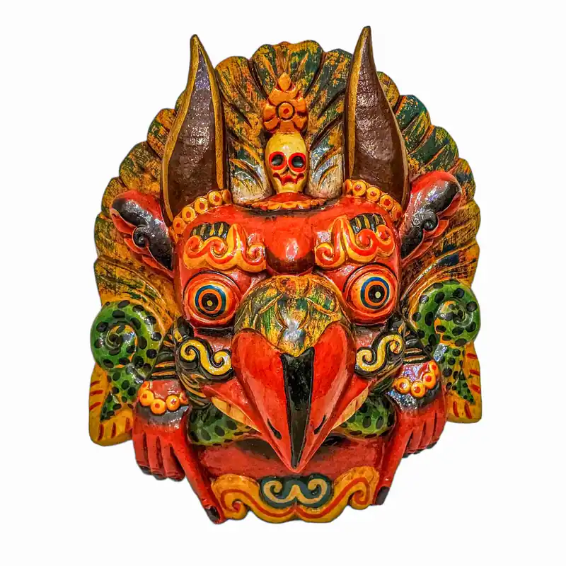 Masque en Bois de Peuplier de Garuda – Gardien de la Force