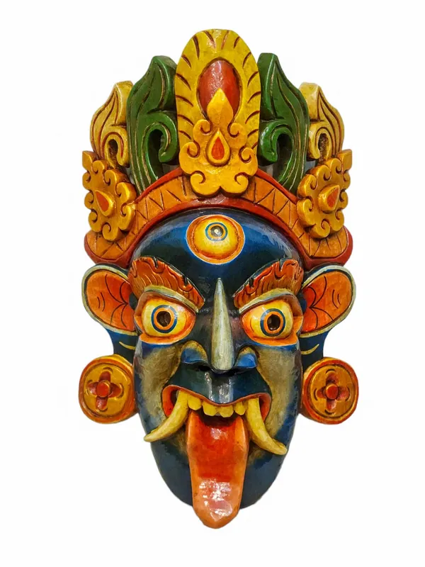 Masque en bois de Kali – Artisanat en peuplier