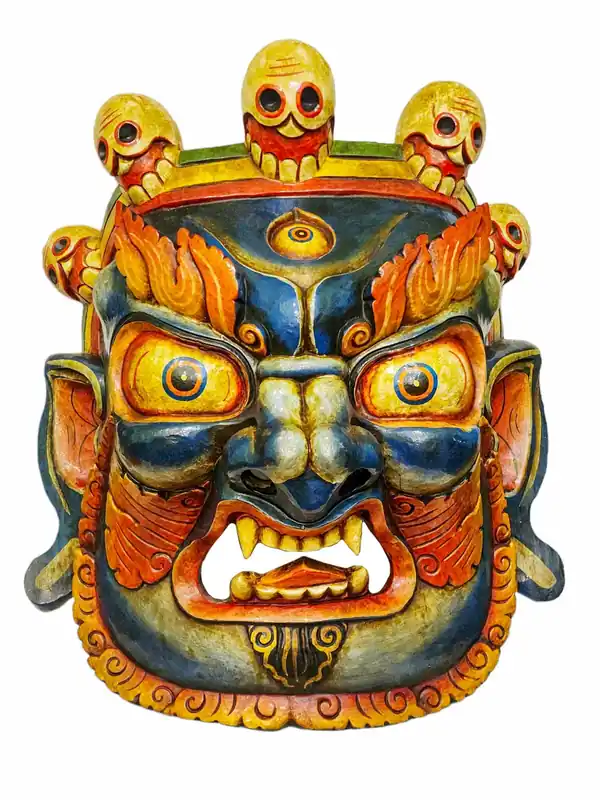 Suspension murale en bois de Bhairav – Protecteur féroce