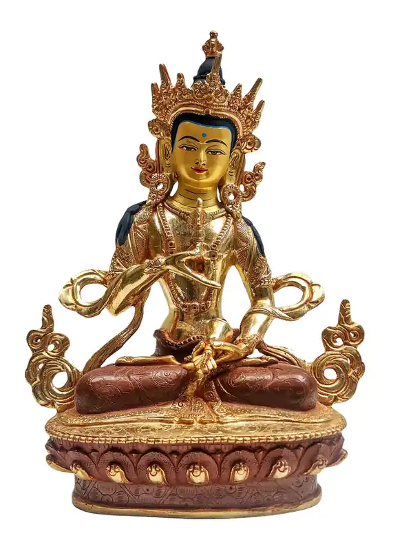 Statue en cuivre de Vajrasattva – Partiellement dorée