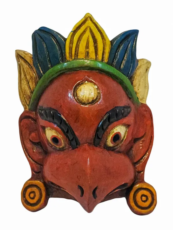 Masque en bois de peuplier de Garuda – Protecteur Eagle Divin