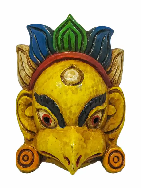 Masque de Garuda – Décoration murale en bois de peuplier artisanale
