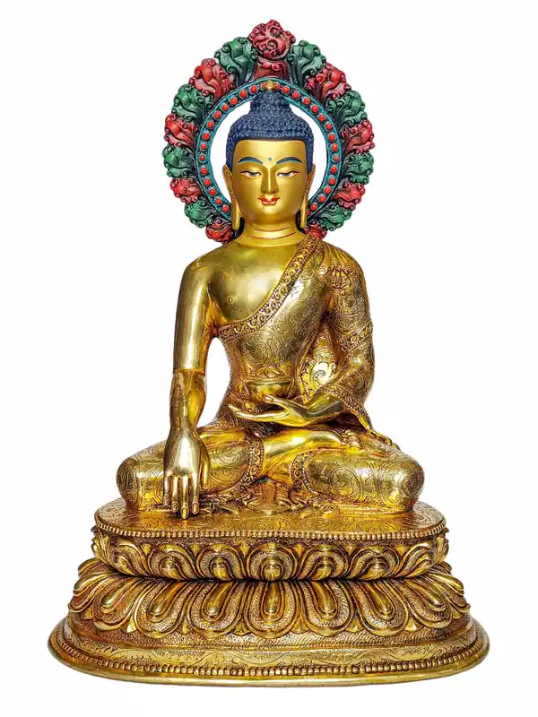 Statue en cuivre du Bouddha Shakyamuni pour l’illumination