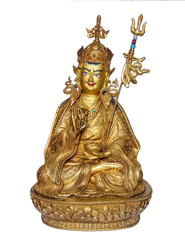 Statue en cuivre de Padmasambhava – Étreindre la sagesse du lotus