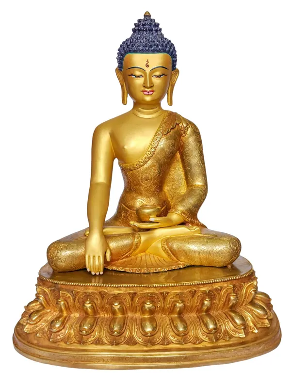 Statue de Bouddha Shakyamuni en cuivre – Artisanat de l’Éveil, 46 cm