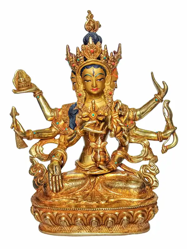 Statue en cuivre de Namgyalma : Déesse de la victoire, de la guérison et de la longévité