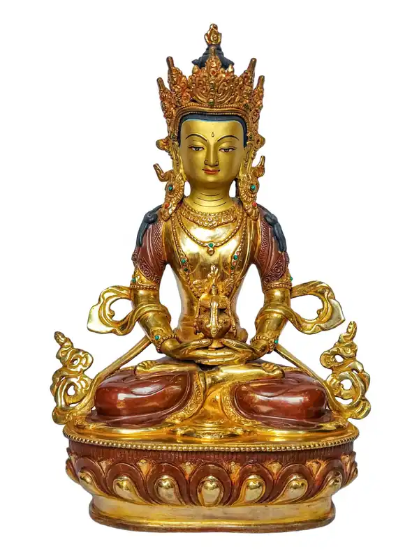 Statue en cuivre Aparimita avec finition dorée