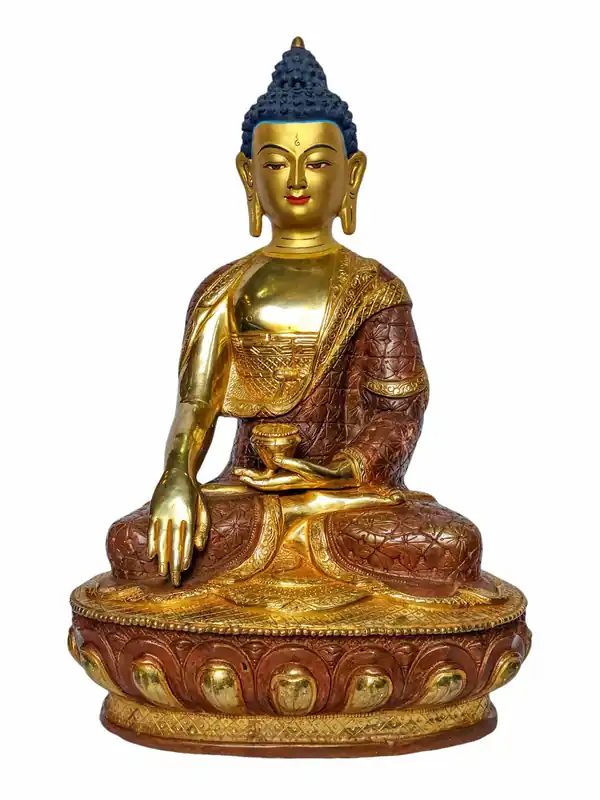 Statue en cuivre de Shakyamuni Bouddha – Fini doré