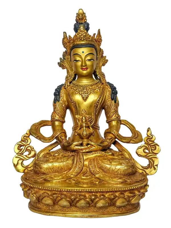 Statue en cuivre d’Aparimita avec plaquage en or