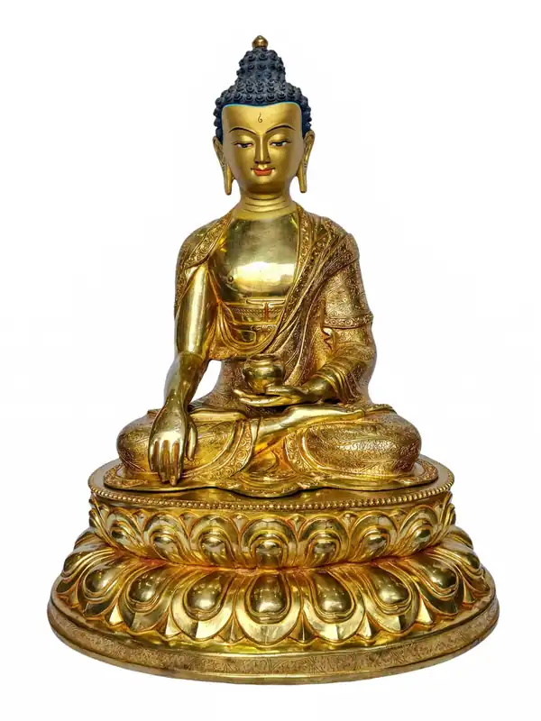 Statue en cuivre de Shakyamuni Bouddha – Symbole d’Éveil, 39 cm