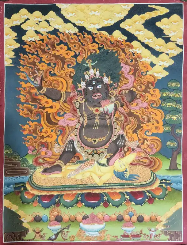 Thangka en coton peint à la main de Vajrapani