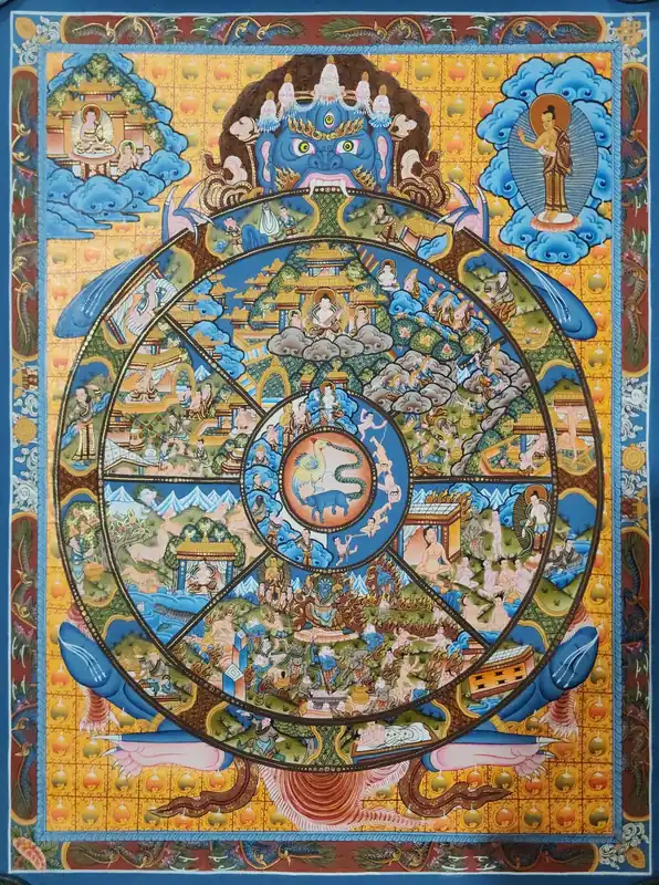 Peinture sur toile en coton de la Roue de la Vie