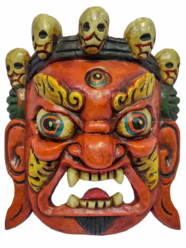 Masque en bois de Bhairav – Protecteur Mahakala