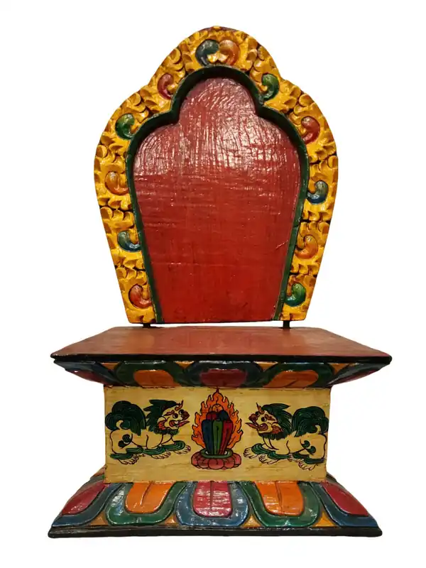 Trône en bois sacré pour statues spirituelles – Design traditionnel