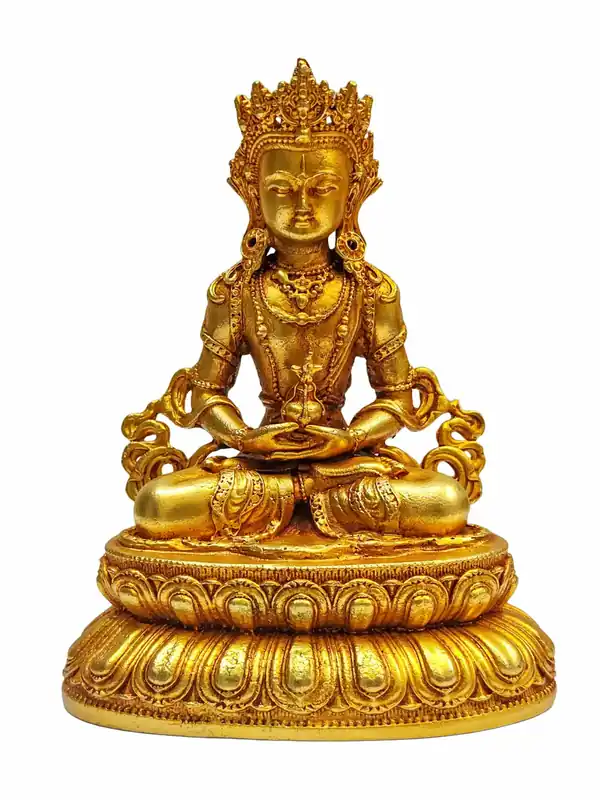 Statue miniature en cuivre d’Aparimita de la sagesse de longue vie