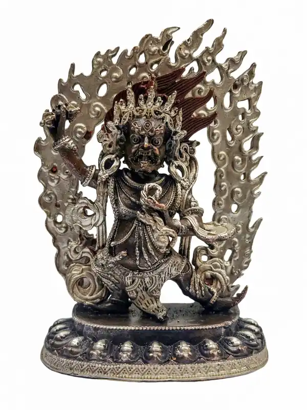 Statue miniature en cuivre de Vajrapani – Symbole de puissance et d’intrépidité