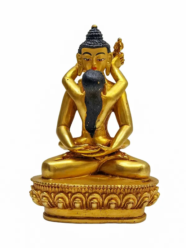 Statue miniature en cuivre de Samantabhadra – Bodhisattva de la Vertu Universelle