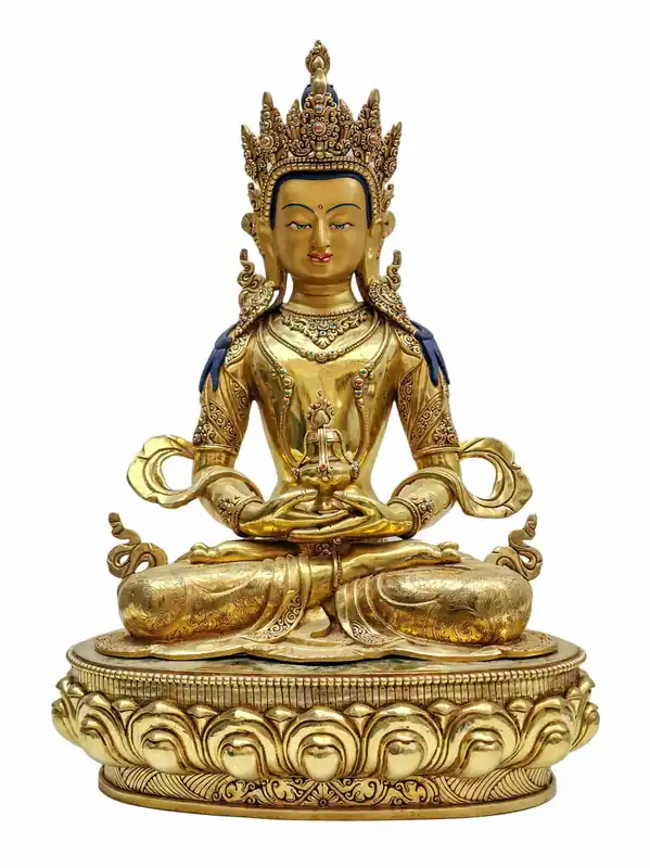 Statue en cuivre d’Aparimita de la Longévité et de la Sagesse