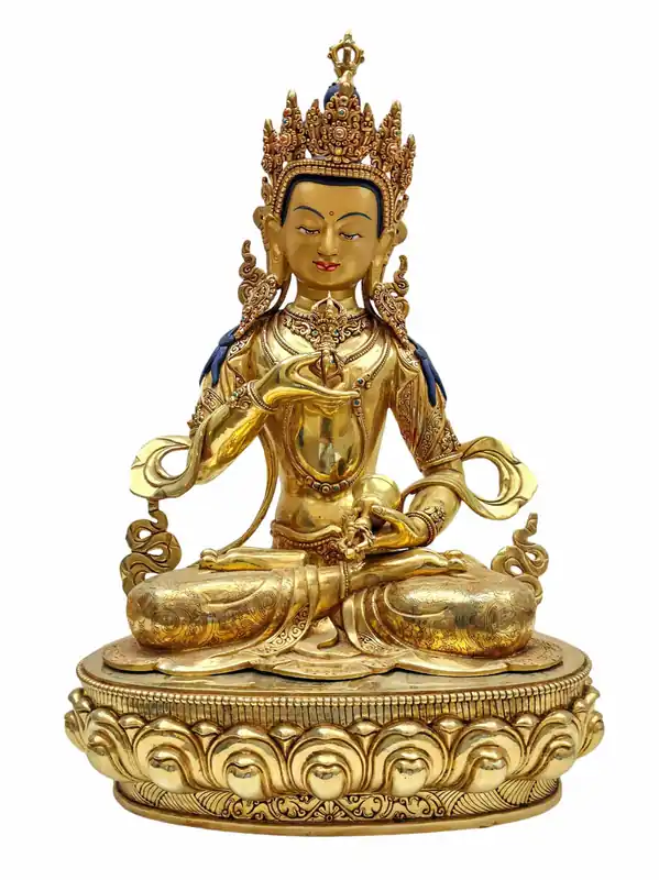 Statue en cuivre de Vajrasattva – Visage plaqué or
