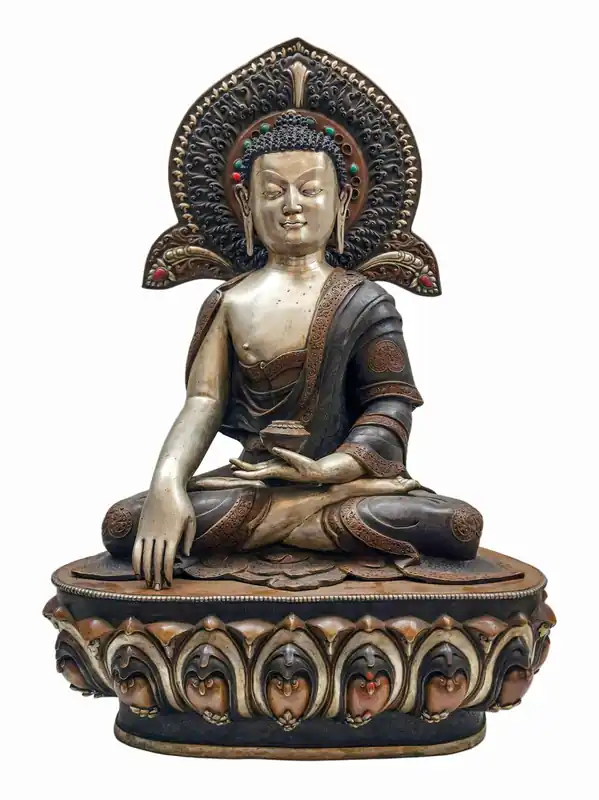 Statue en cuivre de Shakyamuni Buddha avec finition unique