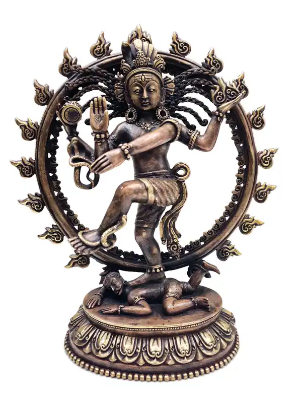 Statue en laiton de Shiva dansant Mahadev Nataraja