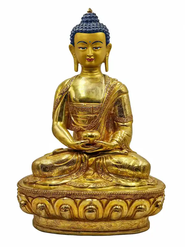 Statue en Cuivre du Bouddha Amitabha – Incarnation de la Lumière Infinie et de la Compassion