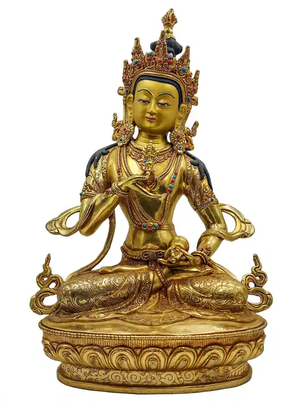Statue de cuivre de Vajrasattva avec placage en or