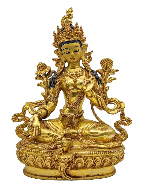 Statue de Tara Verte en cuivre – Compassion et Protection