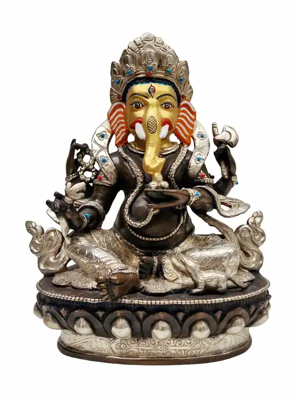 Statue de Ganesh en cuivre fait main, haute de 20 cm